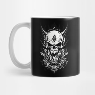 Black White Tattoo Style Skull Mug